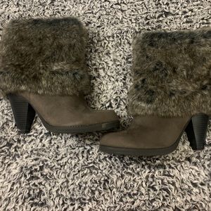 Furry Heeled Boots